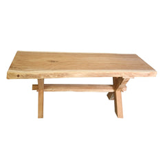 Single Slab Seneca Natural X Base Solid Wood Live Edge Dining Table