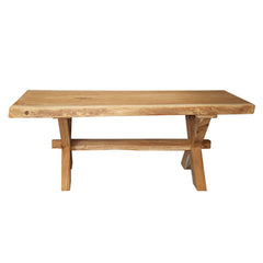 Single Slab Seneca Natural X Base Solid Wood Live Edge Dining Table