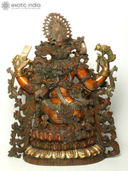 Indian Lord Goddess Sarasvati Brass Statue