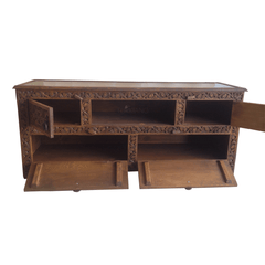 Indian Hand Carved Solid Wooden TV Unit 06