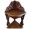 Indian Antique Hand Carved Solid Wood Corner Shelf B63