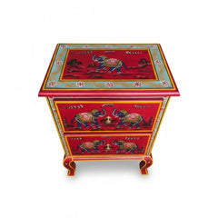 Indian Hand Painted Solid Wood Bedsides Table B8