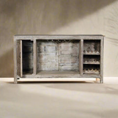 Indian Hand Carved Solid Wood Bar Cabinet D70
