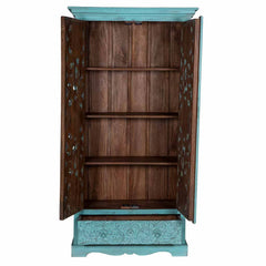 Kalah Solid Mango Wood Indian Hand Carved Wardrobe C5