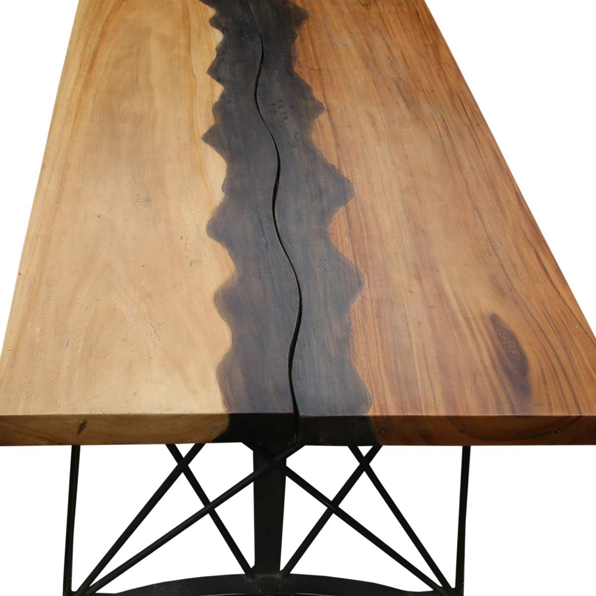 Torrance Iron Base Large Farmhouse Industrial Dining Table