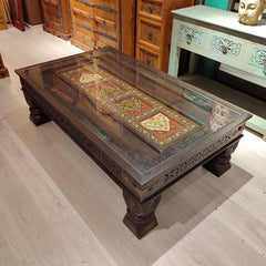 Mughal Hand Painted Solid Wood Coffee Table C30