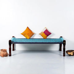 Indian Solid Wood Handmade Rajasthani Charpai Khat Manjhi Woven Charpai Daybed