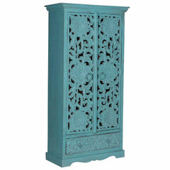 Kalah Solid Mango Wood Indian Hand Carved Wardrobe C5