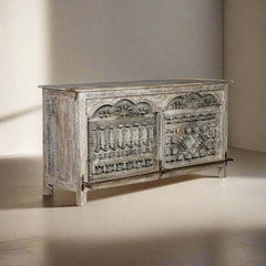 Indian Hand Carved Solid Wood Bar Cabinet D70
