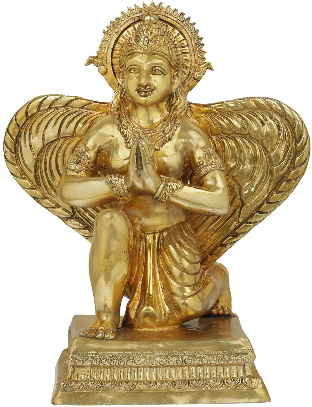 Indian Lord Garuda With The Majestic Wings Brass Statue