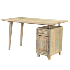 Reclaimed Wood Hand Carved Rustic Writing Desk C12