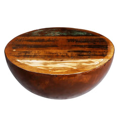 NIRVANA Reclaimed Old Timber Drum Round Coffee Table B4