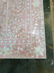 Maaya Bone Inlay Chest Of Drawer Pink White Floral Pattren B