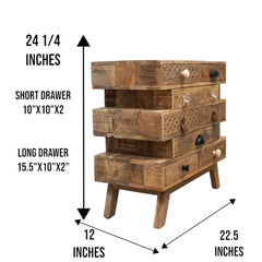 The Attic Hand Carved Mango Solid Wood Bedside Table 52