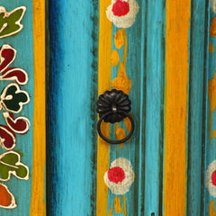 Indian Hand Painted Solid Wood TV Unit Stand B24