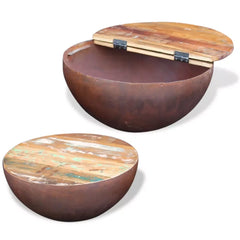 NIRVANA Reclaimed Old Timber Drum Round Coffee Table B4