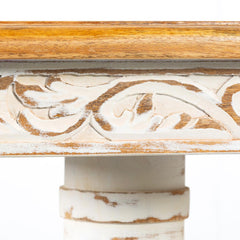 French Provincial Style Pillar Console Table White