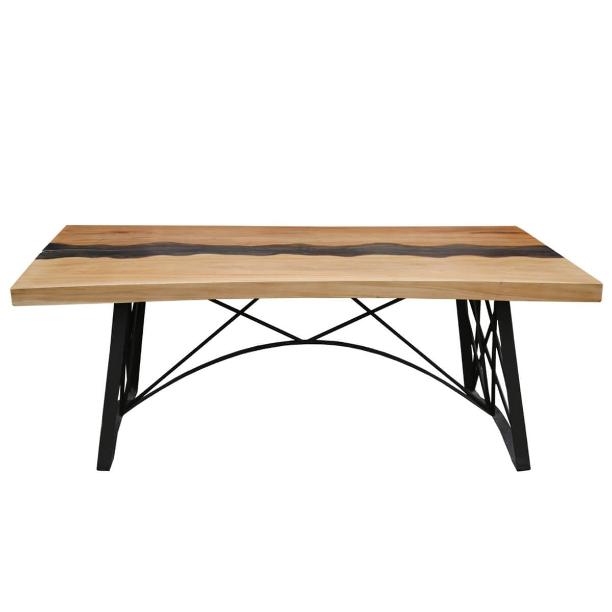 Torrance Iron Base Large Farmhouse Industrial Dining Table