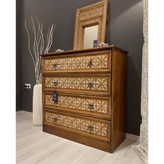 Hand Carved Solid Hard Wood Dresser Chest of Drawers D10