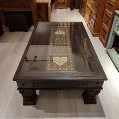 Mughal Hand Painted Solid Wood Coffee Table C30