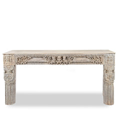 Antique Indian Hand Carved Solid Wood Console Table 05