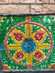Indian Hand Painted Floral Carved Solid Wood Cabinet D128