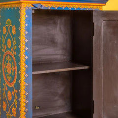 Mughal Hand Painted Multicolored Wooden Side Table