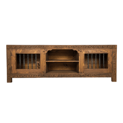Indian Hand Carved Solid Wooden TV Unit 07