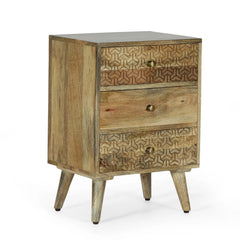 Indian Hand Carved Solid Wooden Bedside Table 53