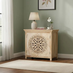 Indian Hand Carved Solid Wood Cabinet D129