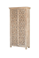 Indian Hand Carved Solid Wooden Cupboard Wardrobe D59