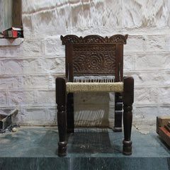 Indian Solid Wood Pida Chair Black