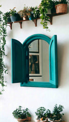 Hand Carved Solid Wooden Window Mirror 77