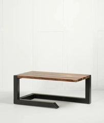 Industrial Metal and Solid Wood Coffee Table C116