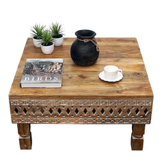 Hand Carved Solid Wood Coffee Table B5