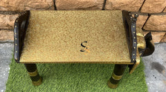 Indian Hand Carved Brass Work Solid Wood Coffee Table C144