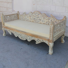 Mughal Garden Maharajah Indian Daybed Limewash XL