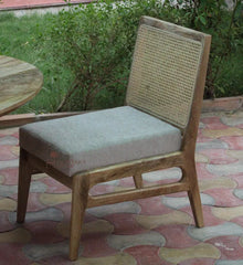 Hand Carved Solid Wood Round Dining Table Set 26