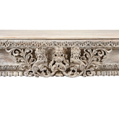Antique Indian Hand Carved Solid Wood Console Table 05