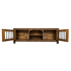 Indian Hand Carved Solid Wooden TV Unit 07