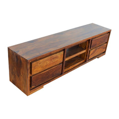 Boston Zen Contemporary Sheesham Solid Wood Entertainment TV Unit Plasma Stand