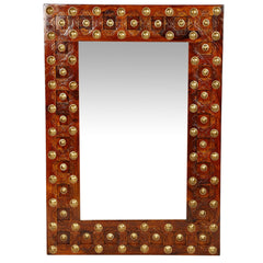 Mogra Antique Brass Work Mirror Frame Brass Work