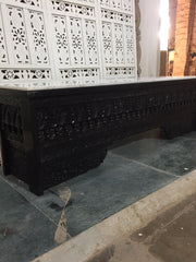 Mehrab Hand Carved Wooden With Top Marbel Console Hall Table Black