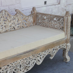 Mughal Garden Maharajah Indian Daybed Limewash XL