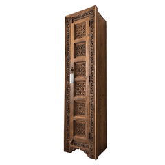 Indian Hand Carved Solid Wood Cabinet Bookshelf B11