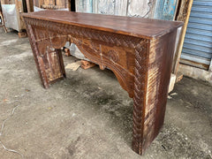 Indian Hand Carved Solid Wood Carved Console Table