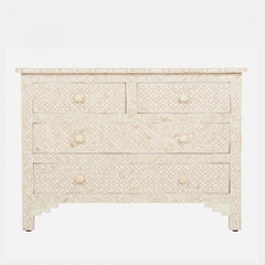 Maaya Bone Inlay Chest of Drawer sideboard White