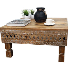 Hand Carved Solid Wood Coffee Table B5