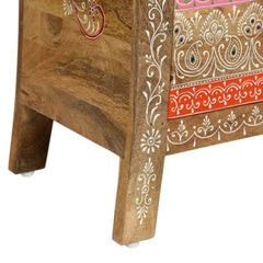 Pandora Hand Painted Multicolored Wooden Side Table