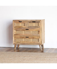 Rattan Elegance Series Mango Wood Rattan Cane Chest of Drawers In Natural